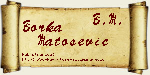 Borka Matošević vizit kartica
